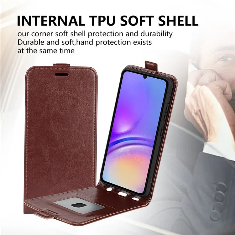 For Samsung Galaxy A06 Case with Card Slots Vertical Flip Leather Phone Cover