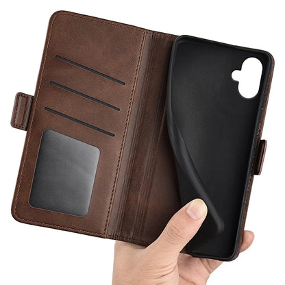For Samsung Galaxy A06 Stand Case Calf Texture Leather Wallet Phone Cover