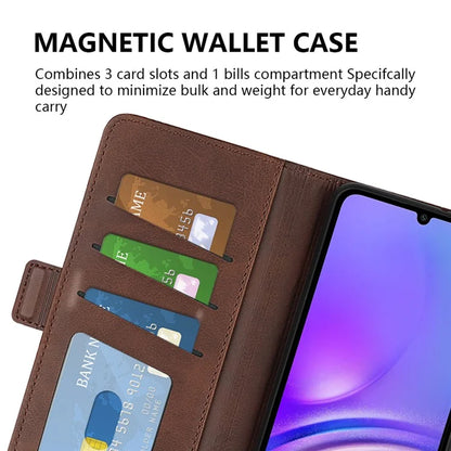 For Samsung Galaxy A06 Stand Case Calf Texture Leather Wallet Phone Cover
