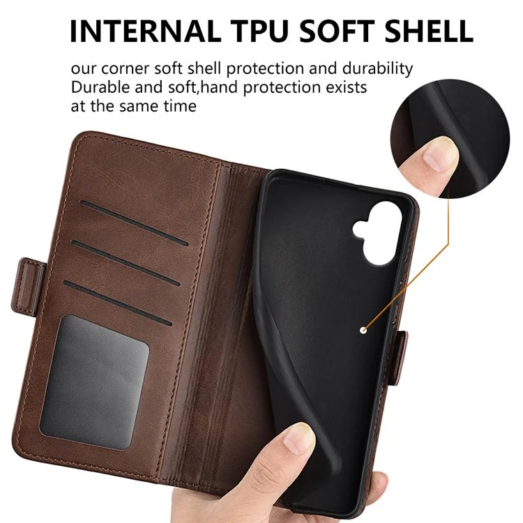 For Samsung Galaxy A06 Stand Case Calf Texture Leather Wallet Phone Cover