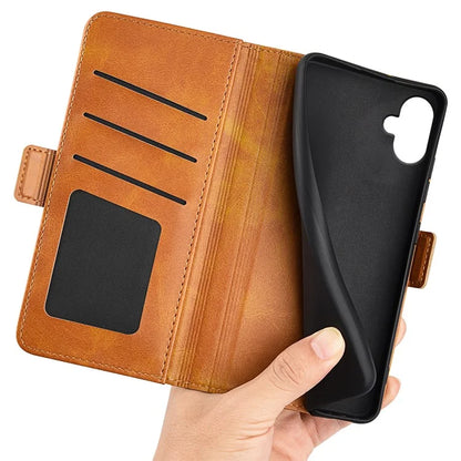 For Samsung Galaxy A06 Stand Case Calf Texture Leather Wallet Phone Cover