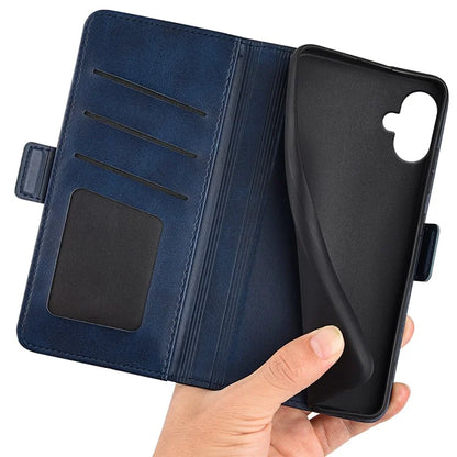 For Samsung Galaxy A06 Stand Case Calf Texture Leather Wallet Phone Cover