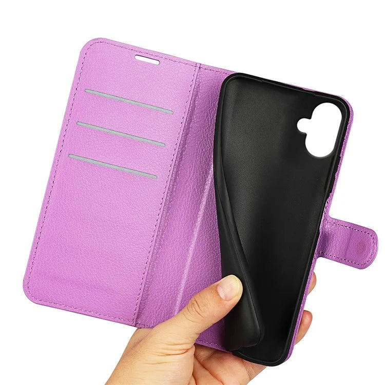For Samsung Galaxy A06 Case Litchi Texture Shockproof Leather Wallet Phone Cover