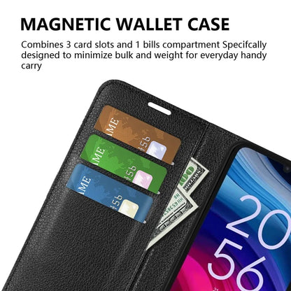 For TCL 505 Case Litchi Texture Shockproof Leather Wallet Phone Cover