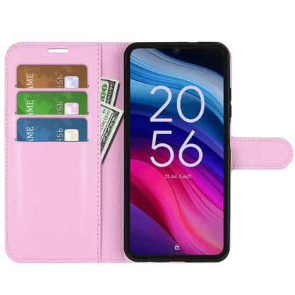 For TCL 505 Case Litchi Texture Shockproof Leather Wallet Phone Cover