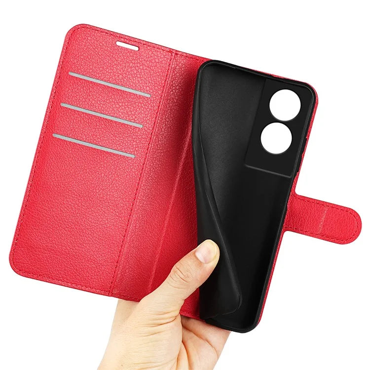 For TCL 505 Case Litchi Texture Shockproof Leather Wallet Phone Cover
