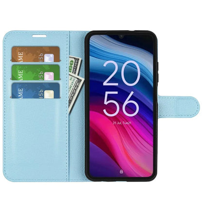 For TCL 505 Case Litchi Texture Shockproof Leather Wallet Phone Cover