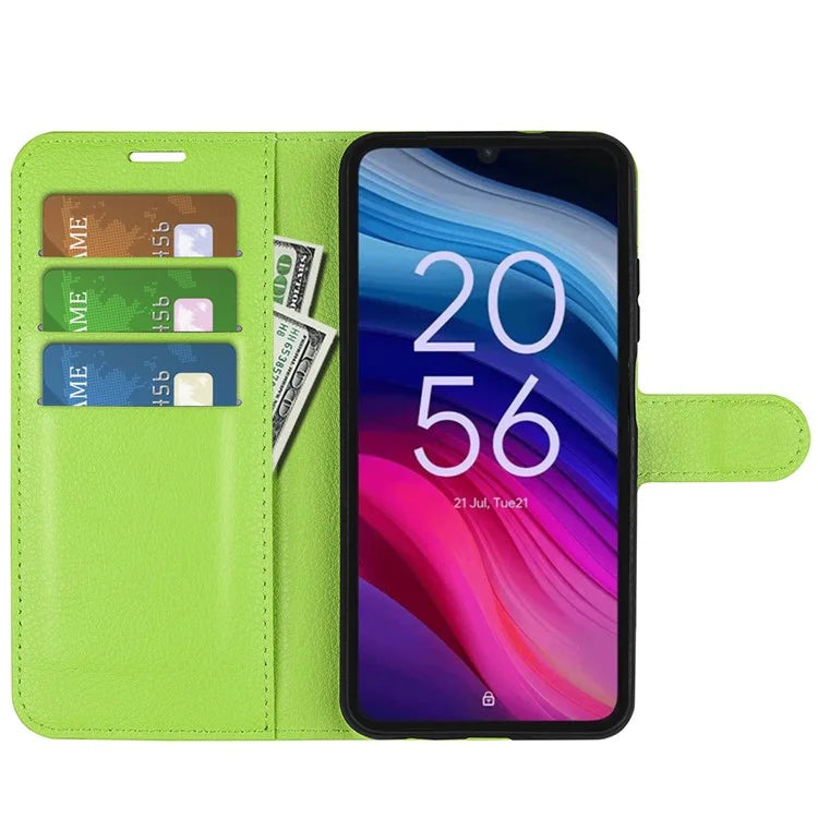 For TCL 505 Case Litchi Texture Shockproof Leather Wallet Phone Cover