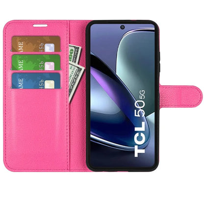For TCL 50 5G Case Litchi Texture Shockproof Leather Wallet Phone Cover