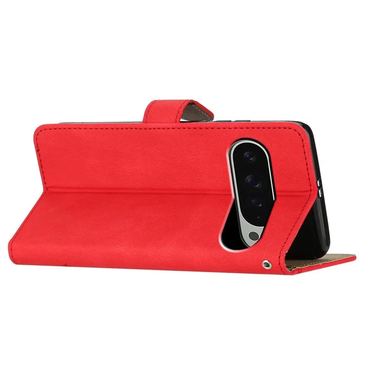For Google Pixel 9 / 9 Pro Case Crazy Horse Texture PU Leather Wallet Stand Phone Cover