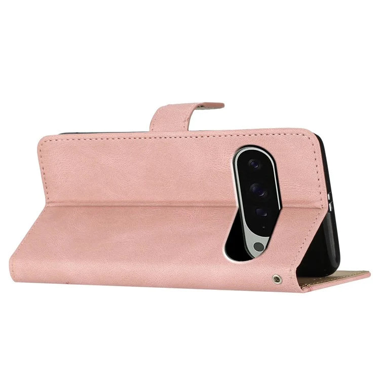For Google Pixel 9 / 9 Pro Case Crazy Horse Texture PU Leather Wallet Stand Phone Cover