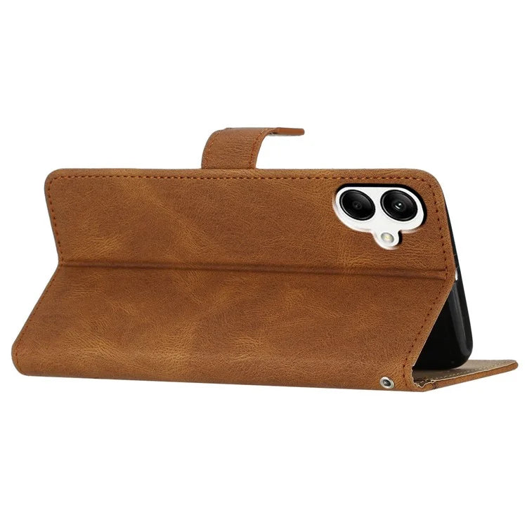 For Samsung Galaxy A06 Case Crazy Horse Texture PU Leather Wallet Stand Phone Cover