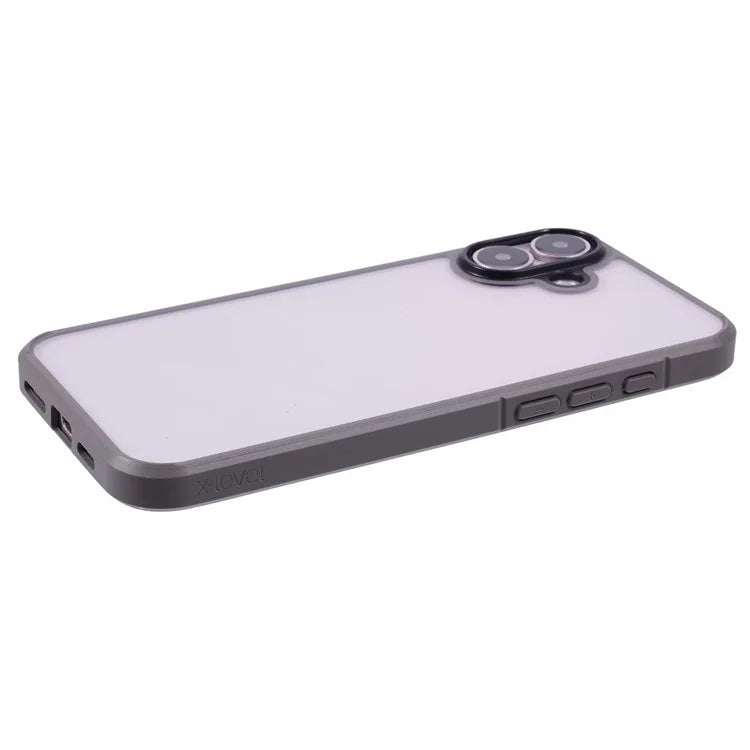 X-LEVEL For iPhone 16 Plus Case Acrylic+Silicone Anti-Scratch Clear Back Phone Cover