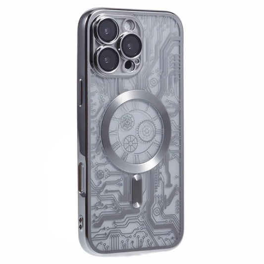 AR Series For iPhone 16 Pro Max Case Compatible with MagSafe Gear Design TPU Phone Cover with Lens Film