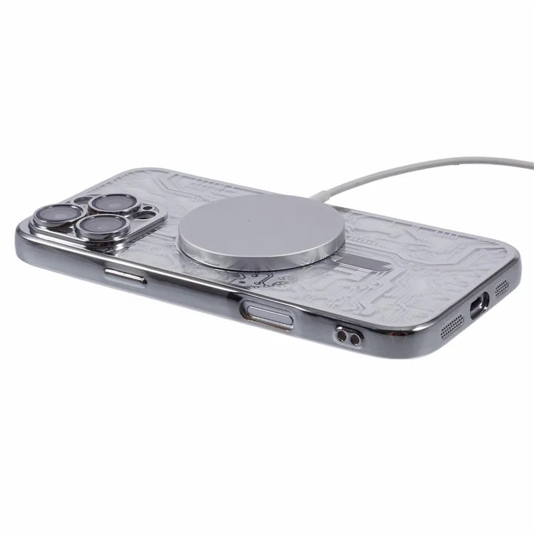 AR Series For iPhone 16 Pro Max Case Compatible with MagSafe Gear Design TPU Phone Cover with Lens Film