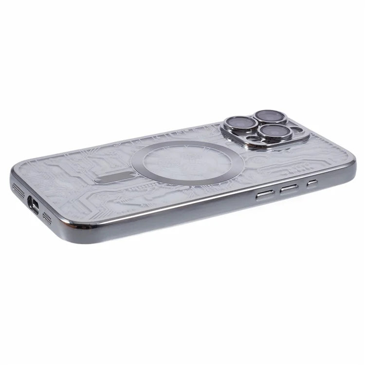 AR Series For iPhone 16 Pro Max Case Compatible with MagSafe Gear Design TPU Phone Cover with Lens Film
