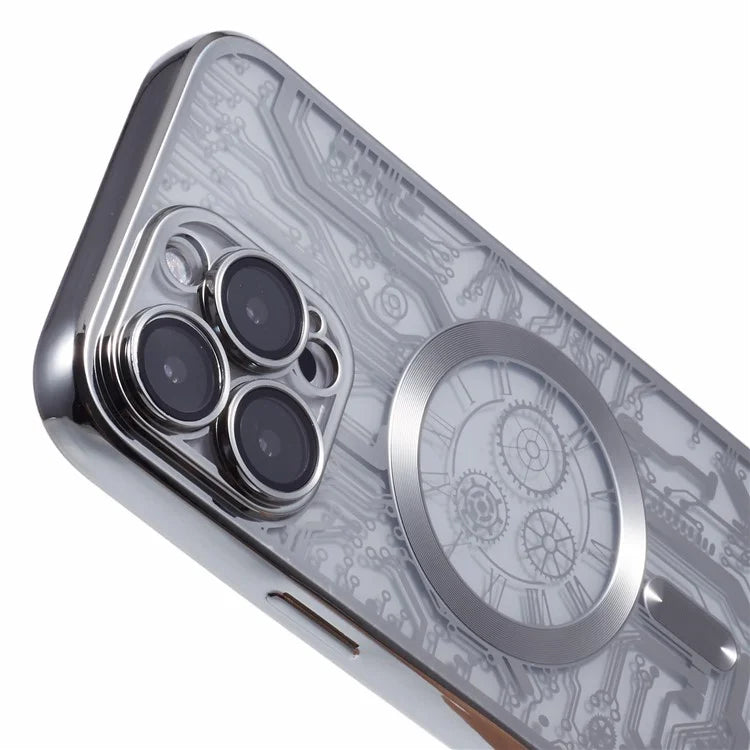 AR Series For iPhone 16 Pro Max Case Compatible with MagSafe Gear Design TPU Phone Cover with Lens Film