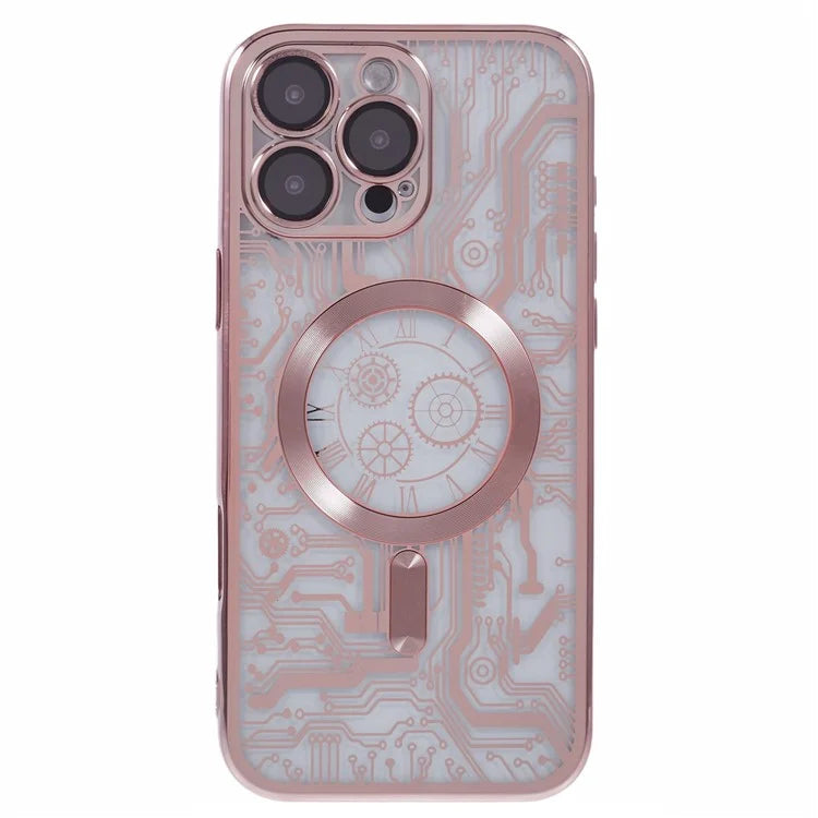 AR Series For iPhone 16 Pro Max Case Compatible with MagSafe Gear Design TPU Phone Cover with Lens Film