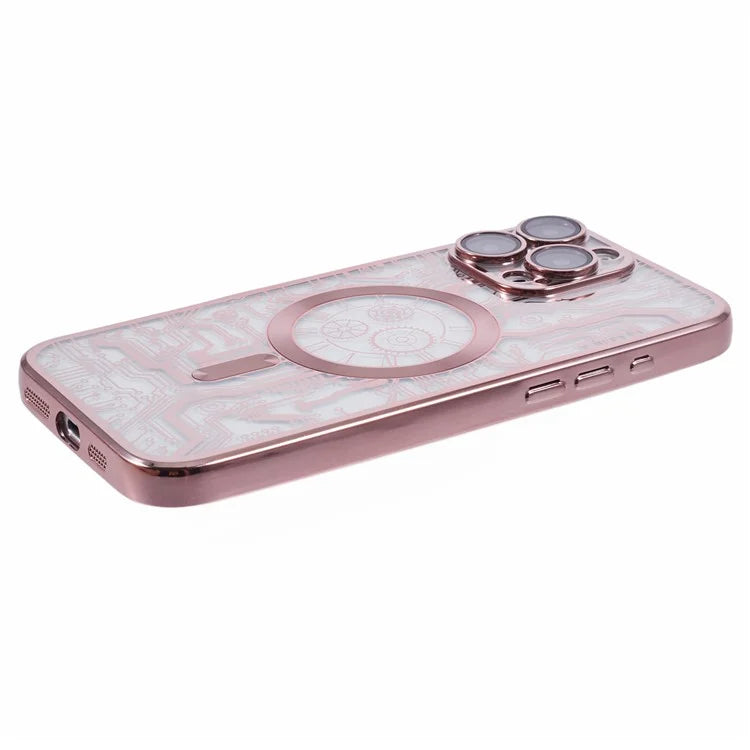 AR Series For iPhone 16 Pro Max Case Compatible with MagSafe Gear Design TPU Phone Cover with Lens Film