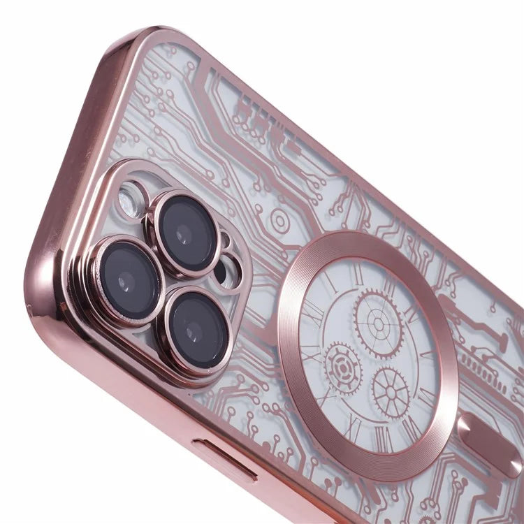 AR Series For iPhone 16 Pro Max Case Compatible with MagSafe Gear Design TPU Phone Cover with Lens Film