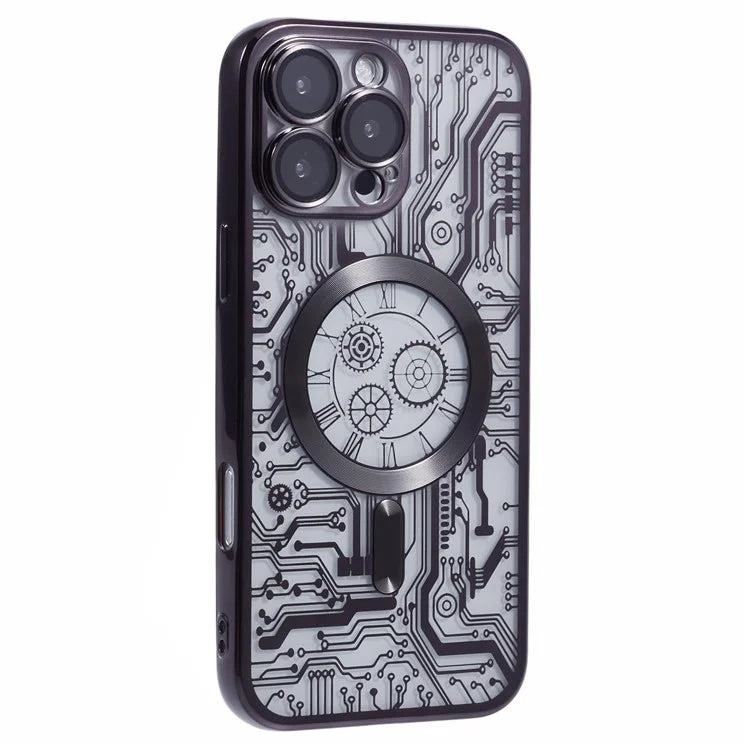 AR Series For iPhone 16 Pro Max Case Compatible with MagSafe Gear Design TPU Phone Cover with Lens Film