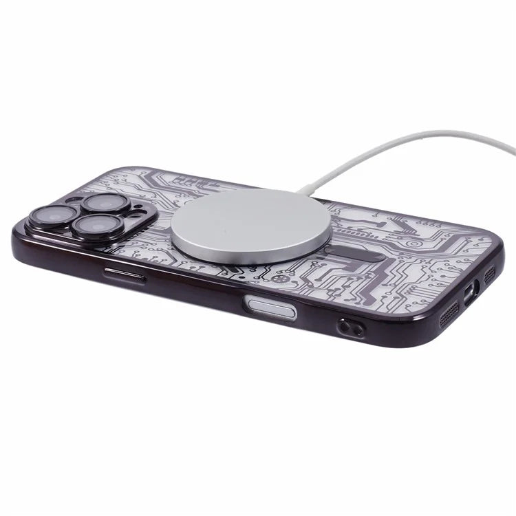 AR Series For iPhone 16 Pro Max Case Compatible with MagSafe Gear Design TPU Phone Cover with Lens Film