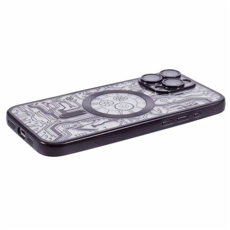 AR Series For iPhone 16 Pro Max Case Compatible with MagSafe Gear Design TPU Phone Cover with Lens Film