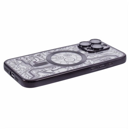 AR Series For iPhone 16 Pro Max Case Compatible with MagSafe Gear Design TPU Phone Cover with Lens Film