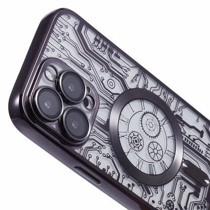 AR Series For iPhone 16 Pro Max Case Compatible with MagSafe Gear Design TPU Phone Cover with Lens Film
