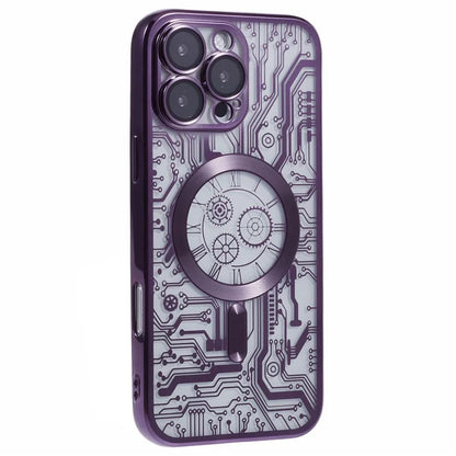 AR Series For iPhone 16 Pro Max Case Compatible with MagSafe Gear Design TPU Phone Cover with Lens Film