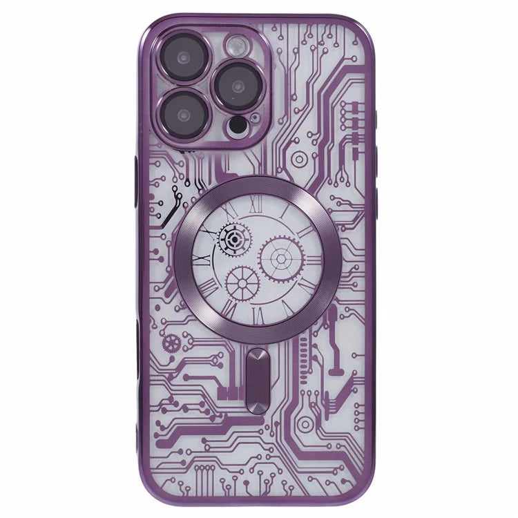AR Series For iPhone 16 Pro Max Case Compatible with MagSafe Gear Design TPU Phone Cover with Lens Film