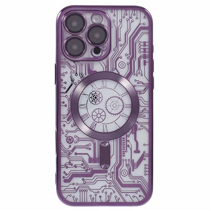 AR Series For iPhone 16 Pro Max Case Compatible with MagSafe Gear Design TPU Phone Cover with Lens Film