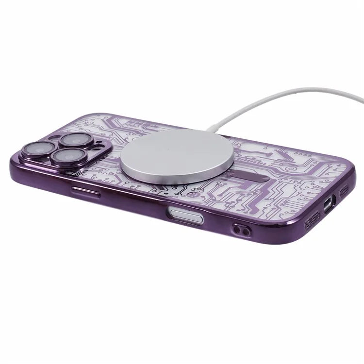 AR Series For iPhone 16 Pro Max Case Compatible with MagSafe Gear Design TPU Phone Cover with Lens Film