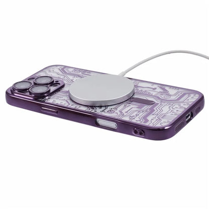 AR Series For iPhone 16 Pro Max Case Compatible with MagSafe Gear Design TPU Phone Cover with Lens Film