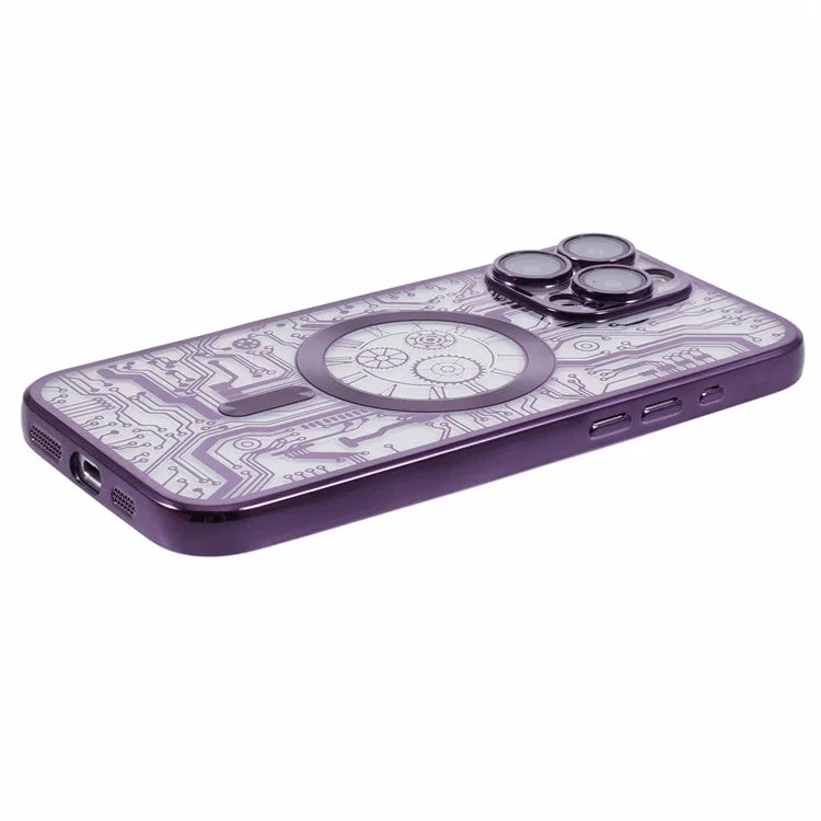 AR Series For iPhone 16 Pro Max Case Compatible with MagSafe Gear Design TPU Phone Cover with Lens Film