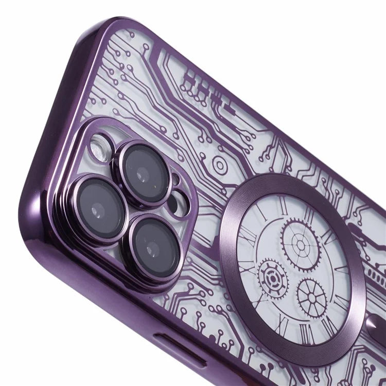 AR Series For iPhone 16 Pro Max Case Compatible with MagSafe Gear Design TPU Phone Cover with Lens Film