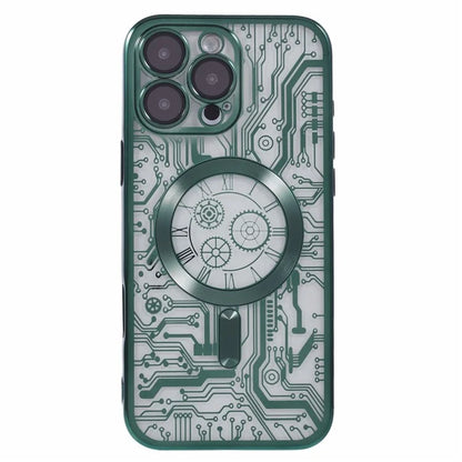 AR Series For iPhone 16 Pro Max Case Compatible with MagSafe Gear Design TPU Phone Cover with Lens Film