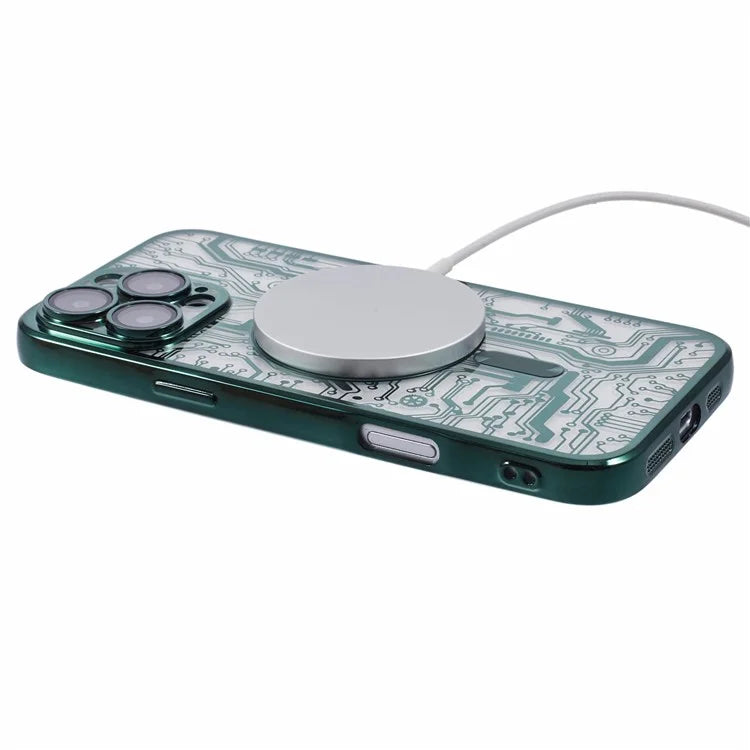 AR Series For iPhone 16 Pro Max Case Compatible with MagSafe Gear Design TPU Phone Cover with Lens Film