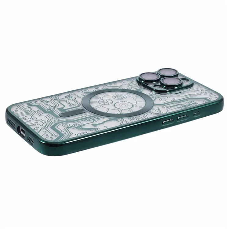 AR Series For iPhone 16 Pro Max Case Compatible with MagSafe Gear Design TPU Phone Cover with Lens Film