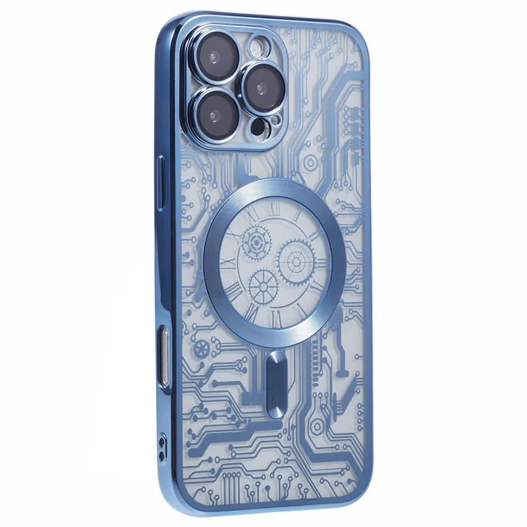 AR Series For iPhone 16 Pro Max Case Compatible with MagSafe Gear Design TPU Phone Cover with Lens Film