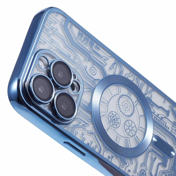 AR Series For iPhone 16 Pro Max Case Compatible with MagSafe Gear Design TPU Phone Cover with Lens Film
