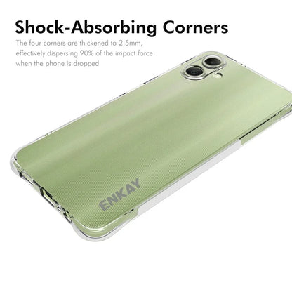 ENKAY HAT PRINCE For Samsung Galaxy A06 Clear Case TPU Phone Cover Corner Airbag Fall Protection