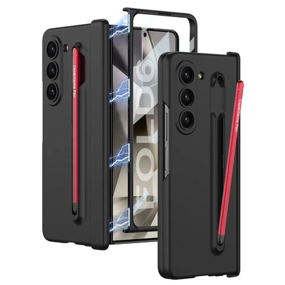 GKK For Samsung Galaxy Z Fold6 5G Case Magnetic Hinge Protector PC Phone Cover with Screen Film, Pencil