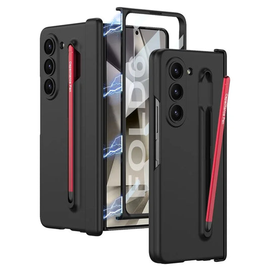 GKK For Samsung Galaxy Z Fold6 5G Case Magnetic Hinge Protector PC Phone Cover with Screen Film, Pencil