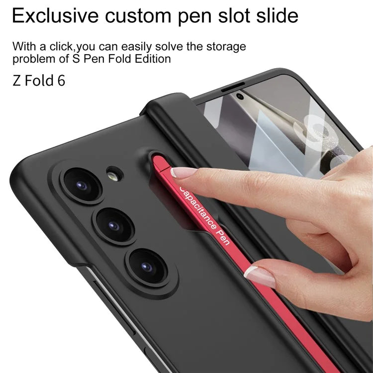 GKK For Samsung Galaxy Z Fold6 5G Case Magnetic Hinge Protector PC Phone Cover with Screen Film, Pencil