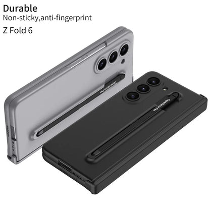 GKK For Samsung Galaxy Z Fold6 5G Case Magnetic Hinge Protector PC Phone Cover with Screen Film, Pencil