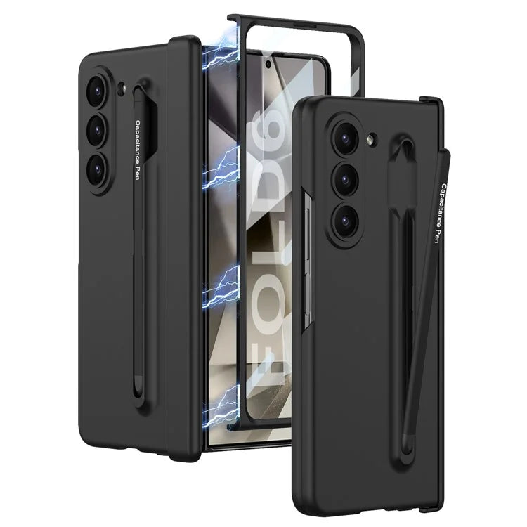GKK For Samsung Galaxy Z Fold6 5G Case Magnetic Hinge Protector PC Phone Cover with Screen Film, Pencil