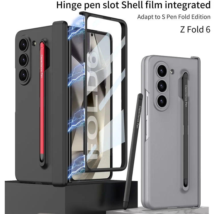 GKK For Samsung Galaxy Z Fold6 5G Case Magnetic Hinge Protector PC Phone Cover with Screen Film, Pencil