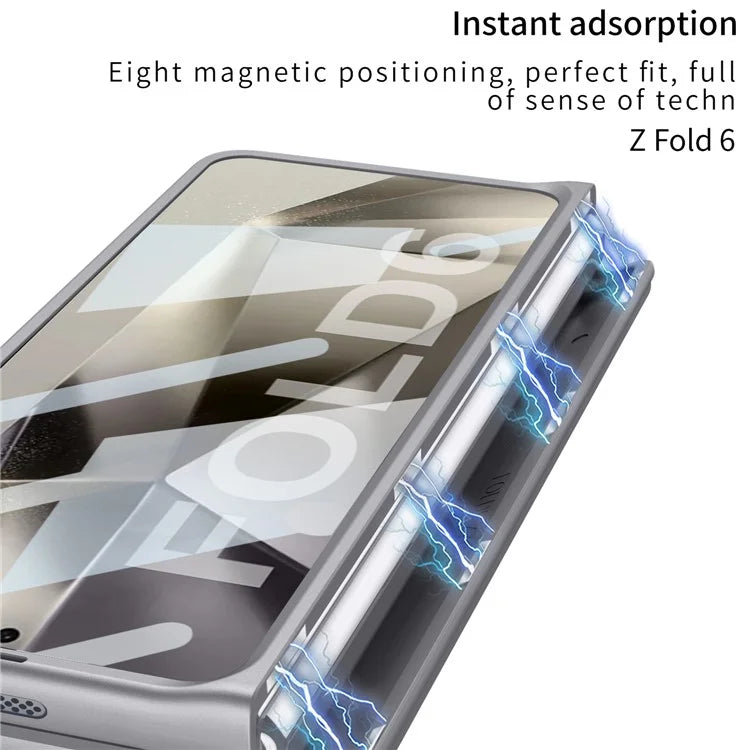 GKK For Samsung Galaxy Z Fold6 5G Case Magnetic Hinge Protector PC Phone Cover with Screen Film, Pencil