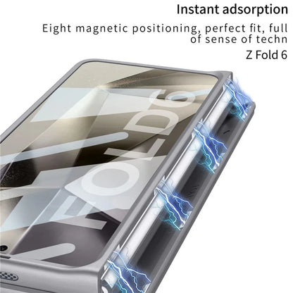 GKK For Samsung Galaxy Z Fold6 5G Case Magnetic Hinge Protector PC Phone Cover with Screen Film, Pencil